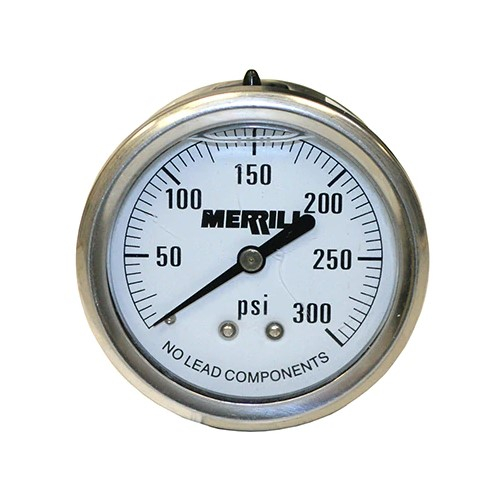 0-300 PSI Pressure Gauge, No-Lead, Back Mount (PGLB25300C)