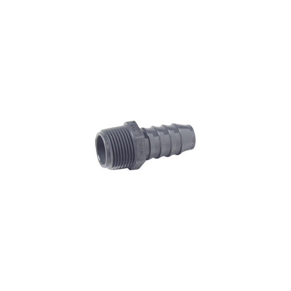 Hose Barb, 3/4 Hose x 3/4 MPT,  PVC