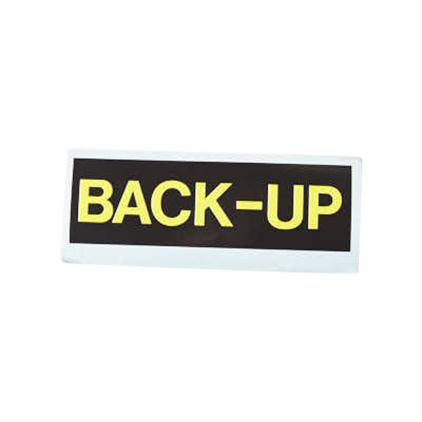 Back Up Instruction Light Label