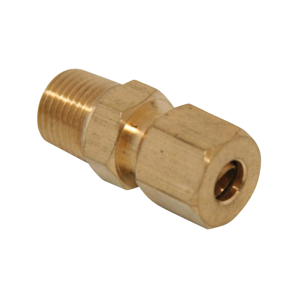 Connector Fitting, Brass, 1/8"NPT Tube